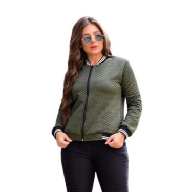 Imagem de Jaqueta Feminina Verde Militar Blusa de Frio Bomber Inverno - Donna Ma