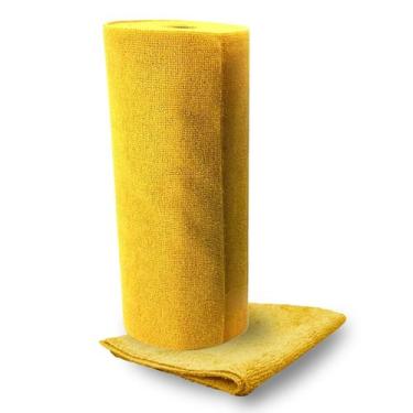 Imagem de Kers Roll Toalha De Microfibra Amarela Em Rolo 200 Gsm 30x30cm 50 Unid