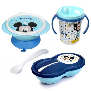 Imagem de Kit Refeição Papinha do Bebê Tigela Pratinho e Copo de Treinamento do 