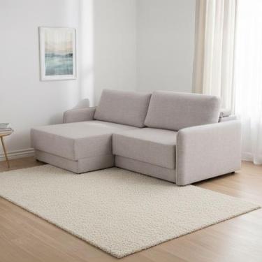 Imagem de Sofá Retrátil 4 Lugares 240cm Madrid com Braço Slim Linho Bege NS - No