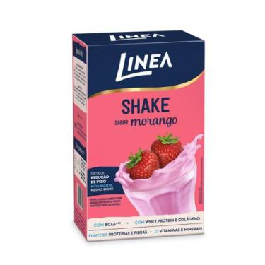 Imagem de Shake em Pó Sabor Morango Linea Premium - 210g
