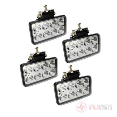 Imagem de 4 Farol de Milha Led Retangular 8 Leds 24W 12v 24v Caminhão Scania Vol