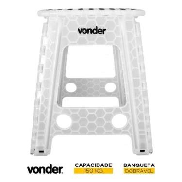 Imagem de Banqueta Plástico Dobrável 450mm Branca Vonder Cor Branco - Congratula
