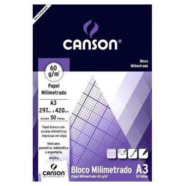 Imagem de Bloco Papel Milimetrado A3 Canson 60g Técnico 50 Folhas