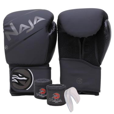Imagem de Kit Luva Boxe Muay Thai Naja Extreme Bandagem Protetor Bucal - Treino e Sparring 10oz 1...