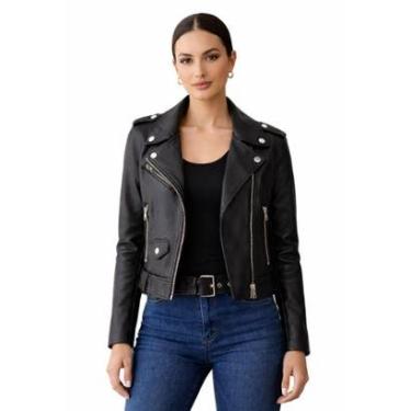 Imagem de Jaqueta  Biker Couro  Slim Premium-Feminino