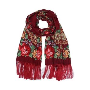 Imagem de Xale Feminino De Inverno Pashmina 2024 Estampado Designer Lenço Floral