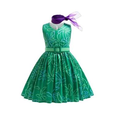 Imagem de Conjunto De Fantasia Infantil Verde Com Cachecol E Cinto Para Festa De