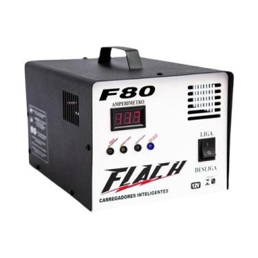 Imagem de Carregador Bateria e Auxiliar Partida 12v 80Ah Flach F80