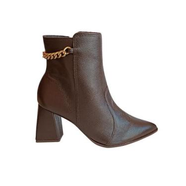 Imagem de Bota Feminina Bebecê de Couro Marrom T4342-061 Cor:MarromTamanho:35, M