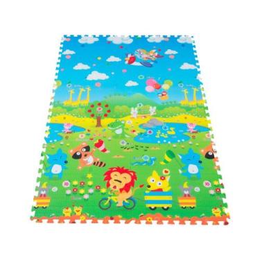 Imagem de Tapete Infantil ABC Animal da Selva 1,20x1,80m - Dupla Face Ibimboo