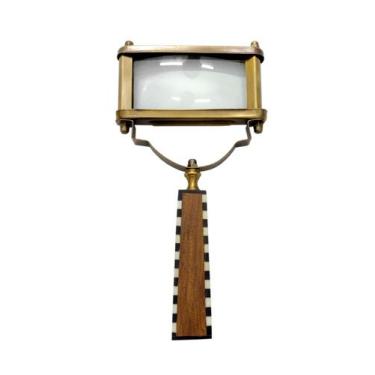 Imagem de Lupa Decorativa Cabo MDF Vidro Retangular 25x12cm. - ENTRECASA