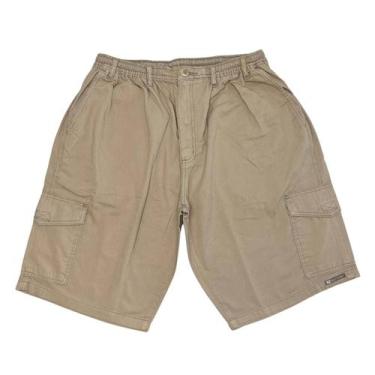 Imagem de Bermuda Masculina Cargo Sarja Plus Size Cós Elástico 60-66 Jamer, 60, 