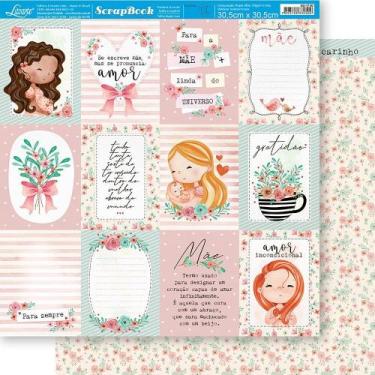 Imagem de Papel Scrapbook Dupla Tags Mães e Flores Sd-1190 30,5x30,5cm Litoarte