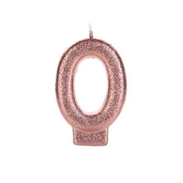 Imagem de Vela de Aniversário Glitter Bronze Número 0 Silver Plastic