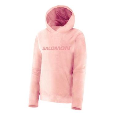 Imagem de Moletom Canguru Fleece Salomon Polar LT Hoodie Com Capuz Rosa Feminino