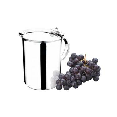 Imagem de Jarra de Suco Água Chá 2 Litros Aço Inox com Tampa Aparador de Gelo para Servir Zanella