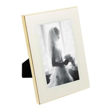 Imagem de Porta-Retrato De Aço Inox Com Vidro Branco 10x15Cm - WOLFF