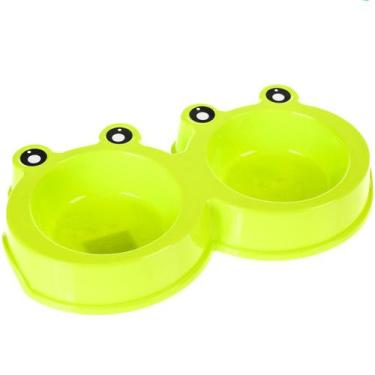 Imagem de Comedouro Duplo Funny Cães e Gatos 27x15x4cm  - Meu Pet, Verde