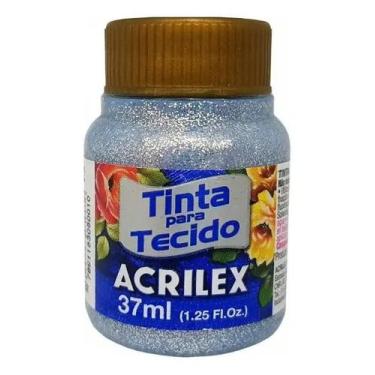 Imagem de Tinta Permanente De Tecido glitter Acrilex 37ml Prata Glitter