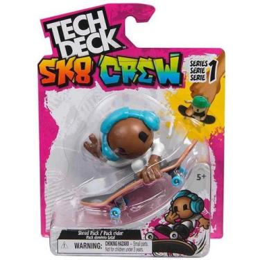 Imagem de Skate com Boneco SK8 CREW Fone Azul 96MM - TECH DECK SUNNY 4190