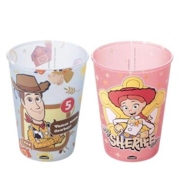 Imagem de Kit 2 Copos Filme Toy Story 320ml Infantil Levar na Escola Mochila - F