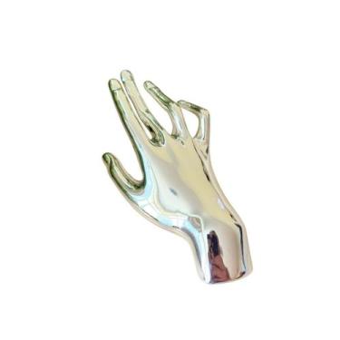 Imagem de Broche Mão Grande em Metal Brilhante - - Pistache Acessórios, Prata, Ú