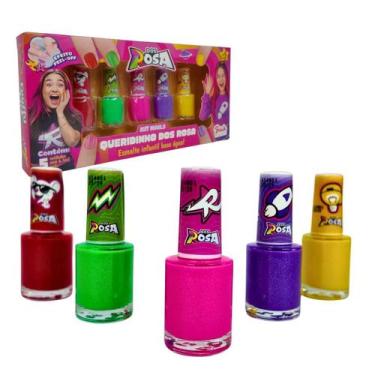 Imagem de Kit 5 Esmaltes dos Rosa Infantil À Base D'água Anti Alérgico Criança U