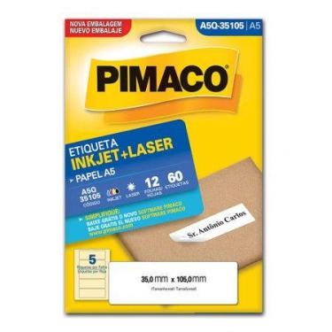 Imagem de Etiqueta inkjet/laser A5Q35105 com 12 folhas - Pimaco