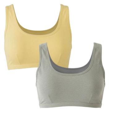 Imagem de Kit 2 Top Menina Moça Sem Bojo Delicado Infantil Juvenil COR:PRETO-ROS