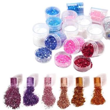 Imagem de Kit 24 Glitter Decoração Encapsulado De Unhas Gel Acrigel Fibra - Glit