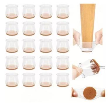 Imagem de Kit 20 un. Capas Protetoras para Pés de Cadeira Silicone Cor:Branco - 