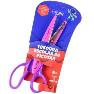 Imagem de Tesoura Plástica para Picotar 16cm Futuro  Lâmina Metal Decorativa -, 