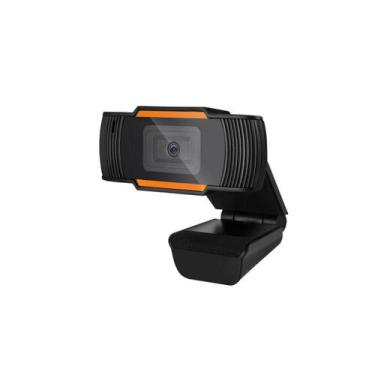 Imagem de Webcam BrazilPC V5 HD 720p  Com Microfone  Preto e Laranja - Brazil PC