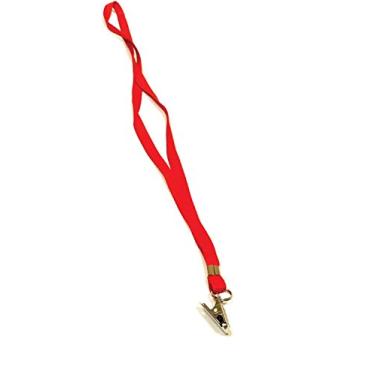 Imagem de Cordao Para Cracha Tecido Vermelho Com Pres Jacare Pct Com 10-62668