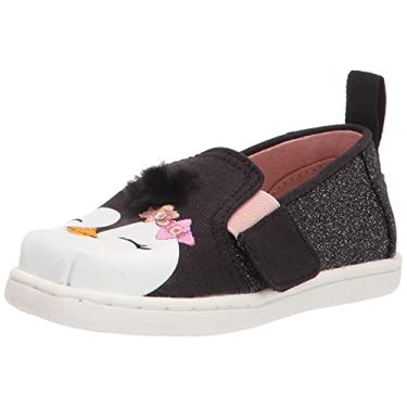 Imagem de TOMS Tênis infantil Alpargata sem cadarço casual - rosa, Preto, 17