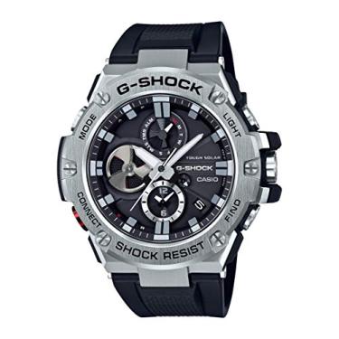 Imagem de Casio Relógio Masculino 'G-Steel by G-Shock' Quartzo Solar Bluetooth Resina Conectada, Cor: Preto (Modelo: GST-B100-1ACR), Grafite, Cronógrafo