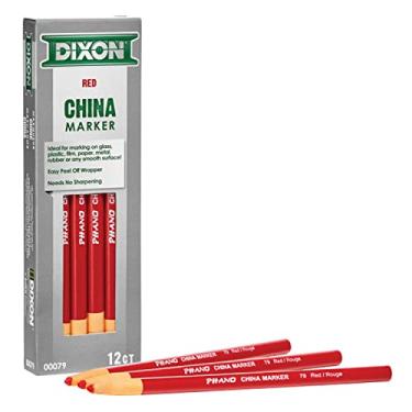 Imagem de Lápis Marcadores Dixon Industrial Phano Peel-Off China, Vermelho, Pacote com 12 (00079)