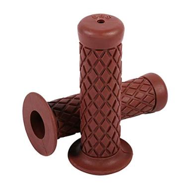 Imagem de 2 peças/par apertos de mão de motocicleta de borracha 7/8 "22mm, punhos de guidão de motocicleta universais antiderrapantes guidão de gel de borracha para motor, bicicleta de sujeira,(marrom)