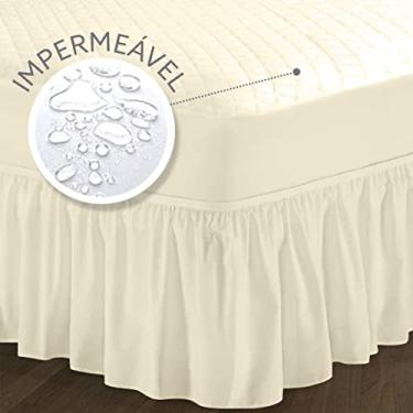 Imagem de Conjunto Impermeável Capa para Colchão Casal King Palha + Saia box