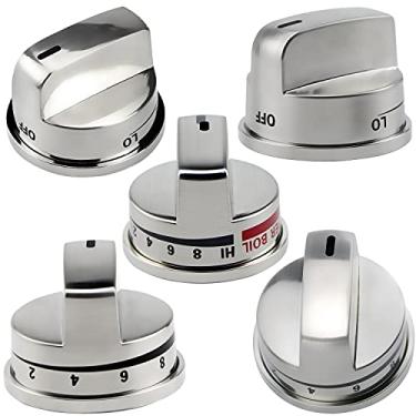 Imagem de Conjunto de maçanetas Funmit Top Burner 4 (EBZ37189611) e 1 (EBZ37189609) Super Boil Knob Substituição para Fogão a Gás LG