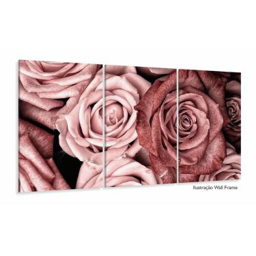 Imagem de Quadro Decorativo Rosa Excêntrica em Tecido 120x60 3 peças s