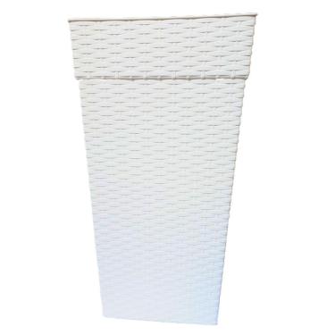 Imagem de Vaso Para Plantas E Flores Decorativo Ratan 10L Branco