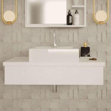 Imagem de Conjunto para Banheiro Bancada com Cuba Q39 Quadrada City 800 Branco Chess