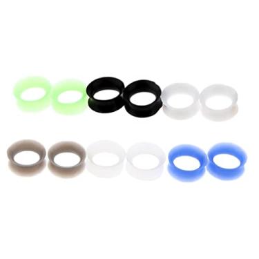 Imagem de LoveinDIY 6 pares de alargadores de túnel de silicone de cor mista alargadores alargadores expansores - 18 mm, Silicone