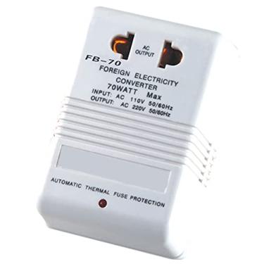 Imagem de Adaptador de viagem pequeno conversor de tensão de passo up (110V a 220V) transformador de energia portátil soquete europeu conversores de energia em casa, 70W