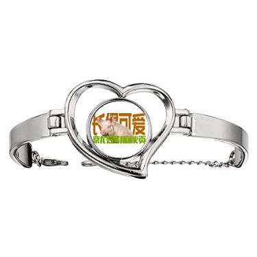 Imagem de N/A N/A Pulseira com a expressão irritante com rosto de porco coração joia bracelete de arame, medium, metal
