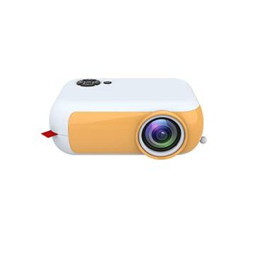 Imagem de Mini projetor portátil, 1800 lumens full hd 1080p projetor de exibição de filme portátil home theater compatível com tv stick ps4 hdmi vga av usb projetor de telefone móvel (Amarelo)