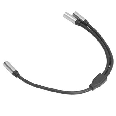 Imagem de Cabo adaptador de 1 a 2, condutor de cobre estanhado canal de alta fidelidade 0,18 pol. OD 3,5 mm fêmea para cabo adaptador fêmea para telefone para tablet