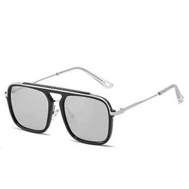 Imagem de Óculos de sol quadrados para homens, óculos de sol de moda, tendências de direção, tons masculinos uv400 zonnebril heren, prata c7, outros